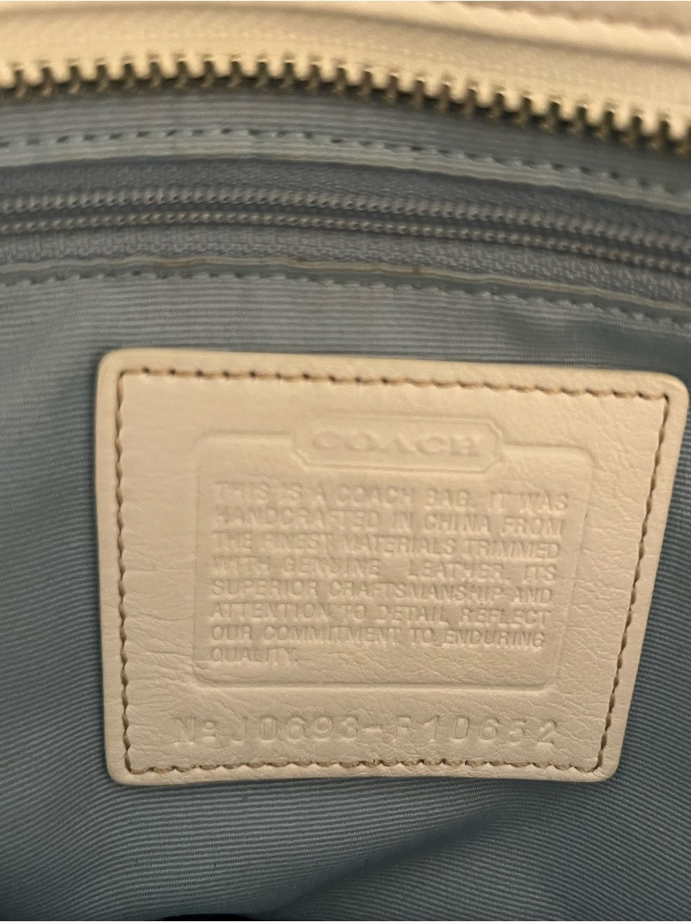 COACH RARE SIGNATURE WAVE PATCHWORK TOTE BAG EUC BLUE/ SILVER LEATHER/ SUEDE - Picture 9 of 11